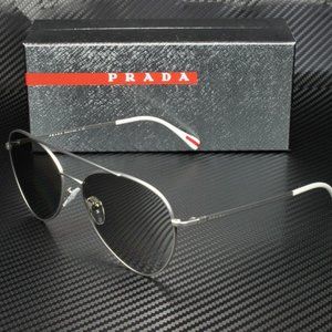 Prada Men's Silver and Grey Sunglasses!
